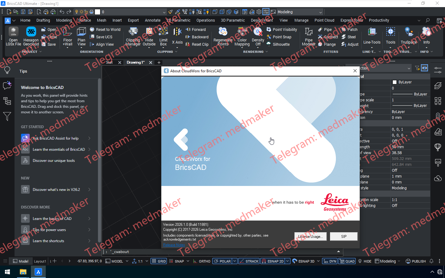 Leica CloudWorx 2026.1.0 for BricsCAD v23-26-Engsofts