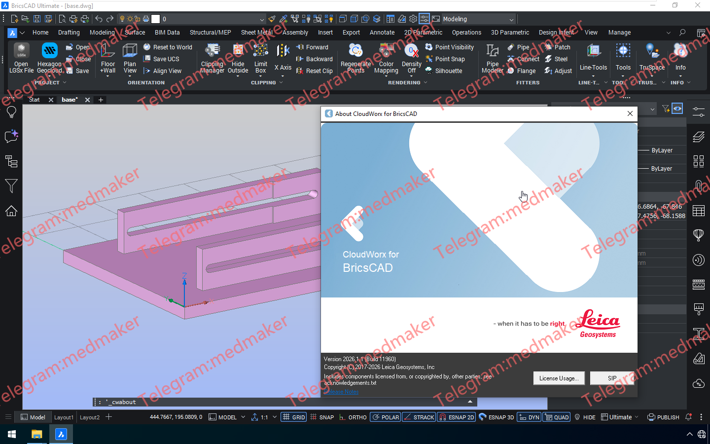 Leica CloudWorx 2026.1.1 for BricsCAD v24-26-Engsofts